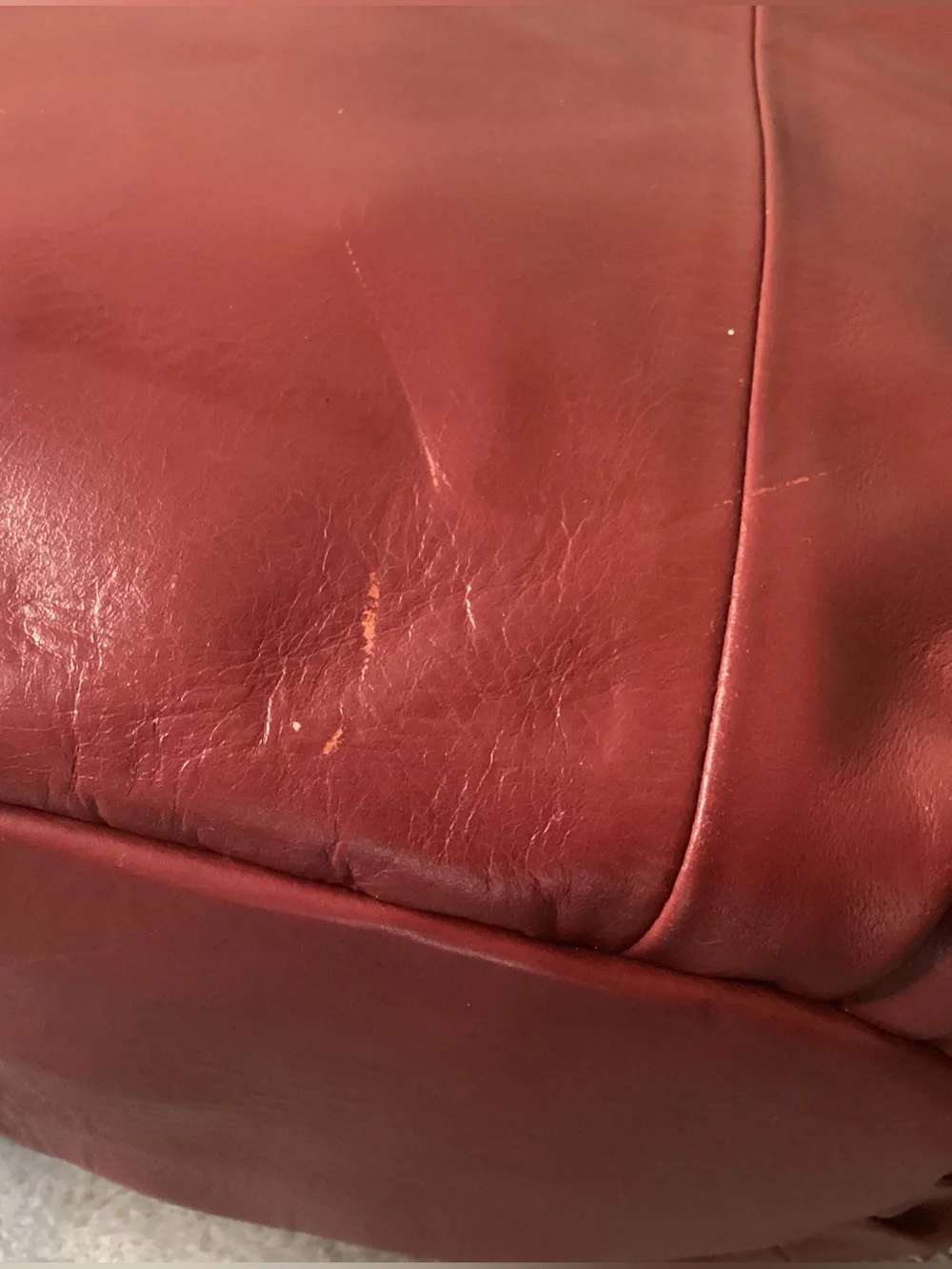 Red Leather Tote and Wallet Set - Women's Handbag